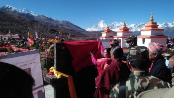 राष्ट्रपति भण्डारी मुक्तिनाथमा, विष्णुको मूर्ति शिलान्यास, बुद्धको मूर्ति अनावरण