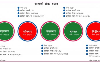 साताको शेयर बजारकाे विवरण यस्ताे : ६७ अर्ब ७४ करोडको कारोबार